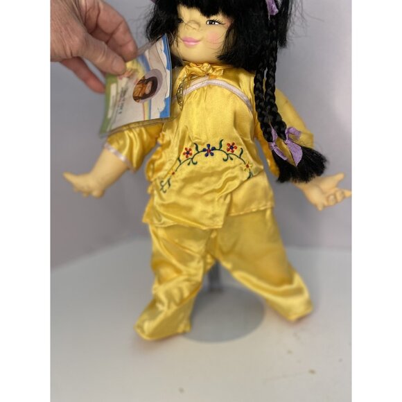 Asian Girl Doll 14" With Stand Passport of the Kingdom of Heaven Collectible - Picture 2 of 10